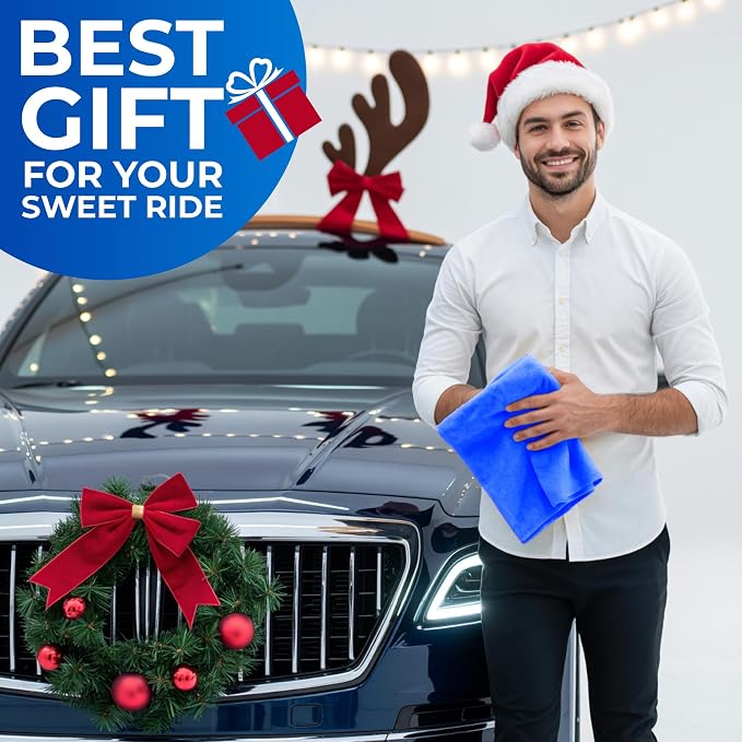 Premium 2pk +1 Free Shammy Cloth for Car Drying - 26"x17" - Super Absorbent Chamois Towel - Scratch-Free, Reusable & Soft Wash Cloth - Car Drying Towels