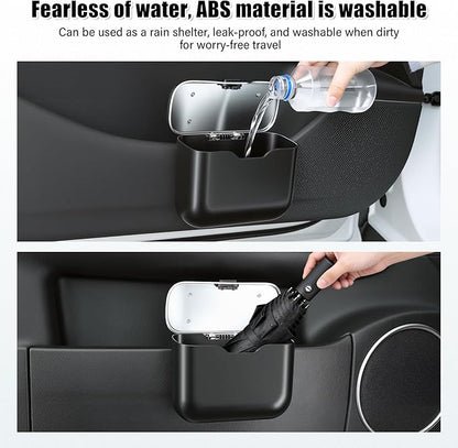 UYYE Car Trash Can, Car Garbage Bin with Lid & Handle - Leak-Proof Mini Trash Can for Car, Truck, SUV - Essential Car Accessories for Organization (Black)