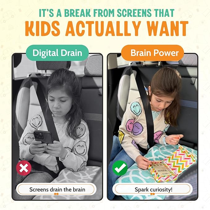 Scratch 'Ems Road Trip Scavenger Hunt Cards with 42 Reusable Scratch Off Travel Games for Kids & Families, Road Trip Essentials for Screen-Free Car Adventures