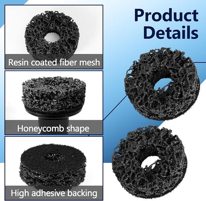 12PCS Wheel Hub Cleaning Pads, 2" Durable Nylon Web Pads, Wheel Stud Cleaner Pads