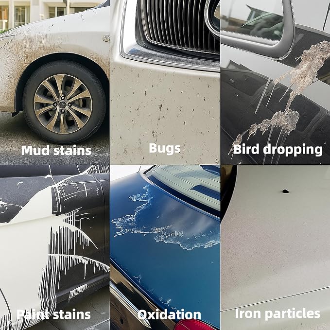 12"x12" Professional Clay Towel – Fine Grade Mesh Polymer | Requires Lubrication | Fast Decontamination for Auto Detailing, Removes Overspray, Water Spots & Iron Fallout | Scratch-Free