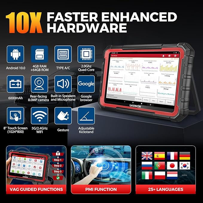 LAUNCH X431 PRO Elite 2026 New Bidirectional Scan Tool, 38+ Reset, ECU Coding, All-in-One Full System Diagnostic Scanner, CANFD&DoIP, FCA AutoAuth, VAG Guide,Same as Pro3s+ 5.0,2 Years Free Update