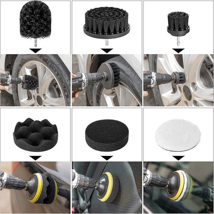 40Pcs Car Wash Detailing Kit Cleaning Kits with Foam Gun Sprayer Vacuum with Long Cord Drill Brush Large Wash Mitt Towels Complete Interior Exterior Car Washing Supply Set Black