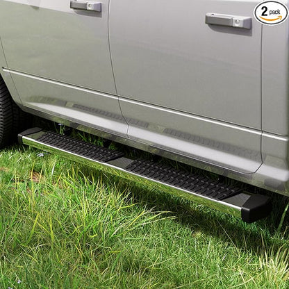 6 Inches Double & Extd Cab Running Boards Side Steps Compatible with 2019-2026 Chevy Silverado/GMC Sierra 1500 (Excl 19 Ld/Lt, 2020-2026 2500HD 3500HD, Stainless Steel Step Bars