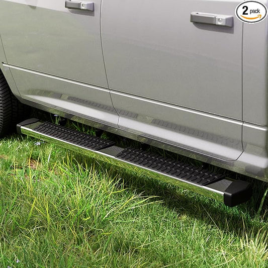 6 Inches Running Boards Side Steps Compatible with 2009-2018 Dodge Ram 1500/2019-2024 1500 Classic(New Body Style Not Included) 2010-2026 Ram 2500 3500 Crew Cab, Stainless Steel Step Bars