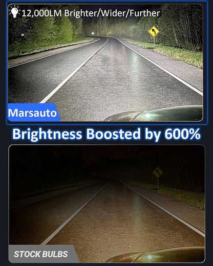 Marsauto 880 Led Fog Light Bulb, 12,000LM 881 893 899 Led Fog Light Bulb, 600% High Bright 6500K White Strong Penetration, Upgraded 1:1 Mini Size 880 Fog Lights, Powersports Accessory Light Kits