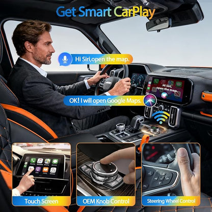 2-in-1 Wireless CarPlay Adapter for Apple iPhone & Android, Plug & Play, Auto Connection, No Latency, 2026 Upgarde Converts Wired Carplay Dongle to Wireless Car Play Adapter for iPhone iOS 10+