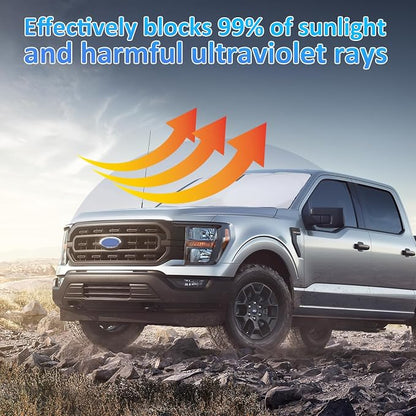 Windshield Sun Shades Sunshade fit for Ford F150 2021-2024 2025 2026 Front Window Shield Sun Visor Protector for Ford F150 F-150 Lariat King Ranch Platinum XL XLT Limited Raptor Truck Car Accessories