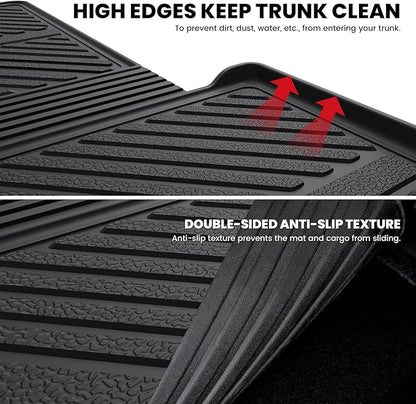 LASFIT Cargo Mat for Ford Explorer 2020-2025 2026 Trunk & Backrest Liner, Custom Fit All Weather Protector Split Design Easy Installation Trunk with Seatback Mat Accessories, 1pc Black