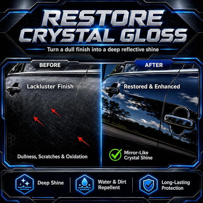 Crystal Palm Wax – 120ml Brazilian Carnauba Car Wax Paste, Natural Car Paint Protection, High Gloss Mirror Shine, UV Protection, Easy to Apply and Wipe Off, for Cars Trucks SUVs