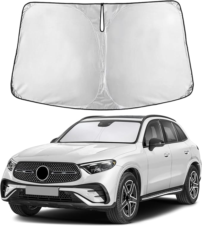 EcoNour Windshield Sunshade Compatible for Mercedes-Benz GLC 2023-2024 2025 2026, Sun Visor for Front Windshield & Window Sun Shade Cover, UV Heat Blocker & Protector, Car Accessories