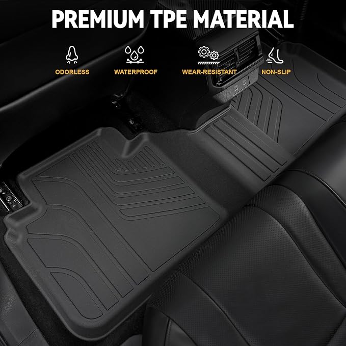 Floor Mats for Honda Accord 2023–2025 2026, All Weather Floor Mats Trunk Cargo Liner and Door Sill Guards Accessories, Full Coverage Set (Gasoline & Hybrid)