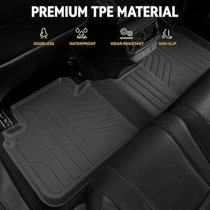 Floor Mats for Honda Accord 2023–2025 2026, All Weather Floor Mats Trunk Cargo Liner and Door Sill Guards Accessories, Full Coverage Set (Gasoline & Hybrid)