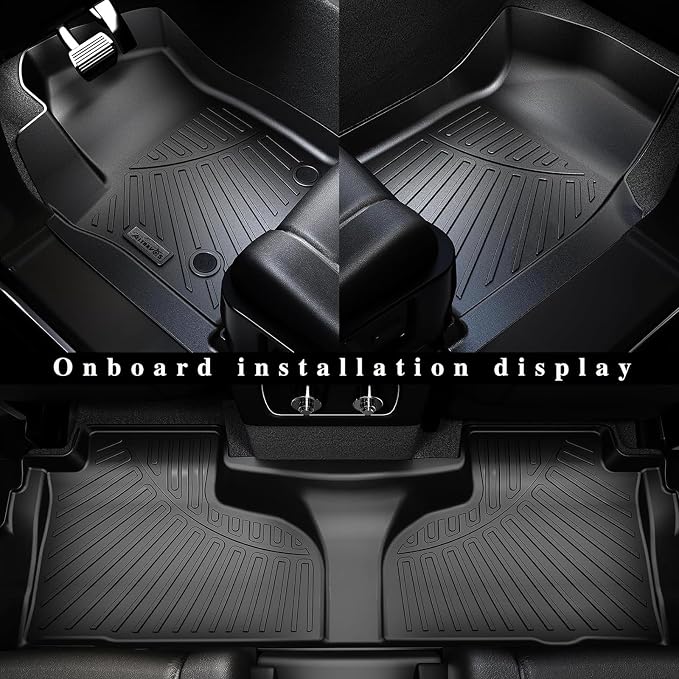 All-New 2025 Floor Mats for Ford Expedition MAX(Only Fit Max 7 Seats / 2nd Row Bench Seat) with Cargo Liners,TPE All Weather Protection Floor Liners with Trunk Mat Covering The Backrest