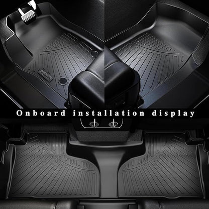 All-New 2025 Floor Mats for Ford Expedition MAX(Only Fit Max 7 Seats / 2nd Row Bench Seat) with Cargo Liners,TPE All Weather Protection Floor Liners with Trunk Mat Covering The Backrest