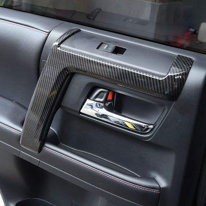 Voodonala for 4Runner Carbon Fiber Inner Door Handle Door Pull Cover Trim Cover Decoration Garnish for Toyota 4Runner Interior Accessories 2010-2025+ 4pcs