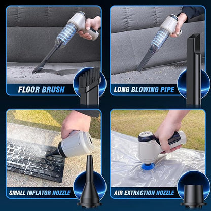 Car Vacuum Cleaner, 15000Pa Handheld Cordless Rechargeable Wet & Dry Vacuum, 120W High Power for Car, Pet, Home, Office Cleaning, Washable HEPA Filter, Multi-Nozzles