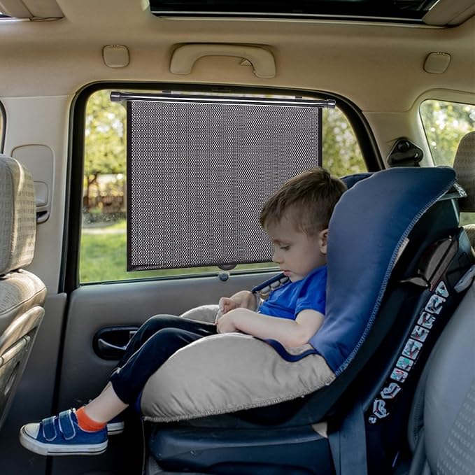 PLTCAT Car Side Window Sun Shades for Baby, 2 Pack UV Protection Breathable Mesh Sunshade, Universal Fit Auto Sun Visor for Kids Pets Travel Privacy Protection (Standard-16''x18'')