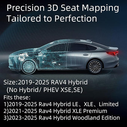 EKR Rav4 Seat Covers Custom Fit for Toyota Rav4 (Only Hybrid) 2019-2025 LE,XLE,XLE Premium,Limited,Woodland Edition,Car Seat Cover Full Set for SUV,Neoprene(Black)