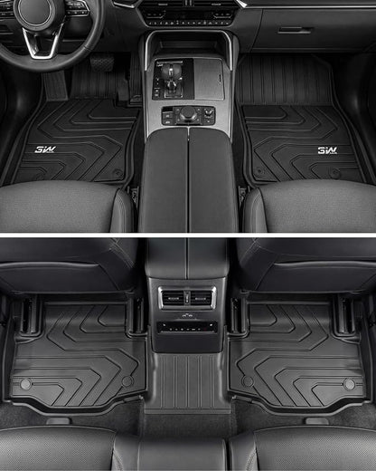 3W Floor Mats Fit for 2025 2026 Mazda CX-70 (Include PHEV), All Weather Protection TPE Heavy Duty Non-Slip Automotive CX70 Floor Liners Accessories, Black