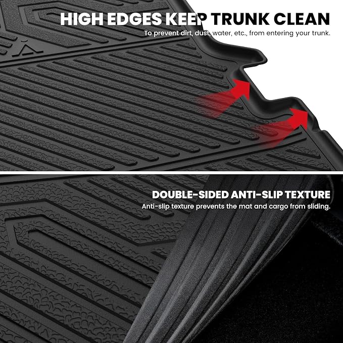 LASFIT Cargo Mat for Ford Explorer 2011-2019 Trunk & Backrest Liner, Custom Fit All Weather Protector TPE One-Piece Design Easy Installation Trunk with Seatback Mat Accessories, 1pc Black