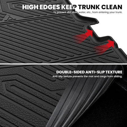 LASFIT Cargo Mat for Ford Explorer 2011-2019 Trunk & Backrest Liner, Custom Fit All Weather Protector TPE One-Piece Design Easy Installation Trunk with Seatback Mat Accessories, 1pc Black