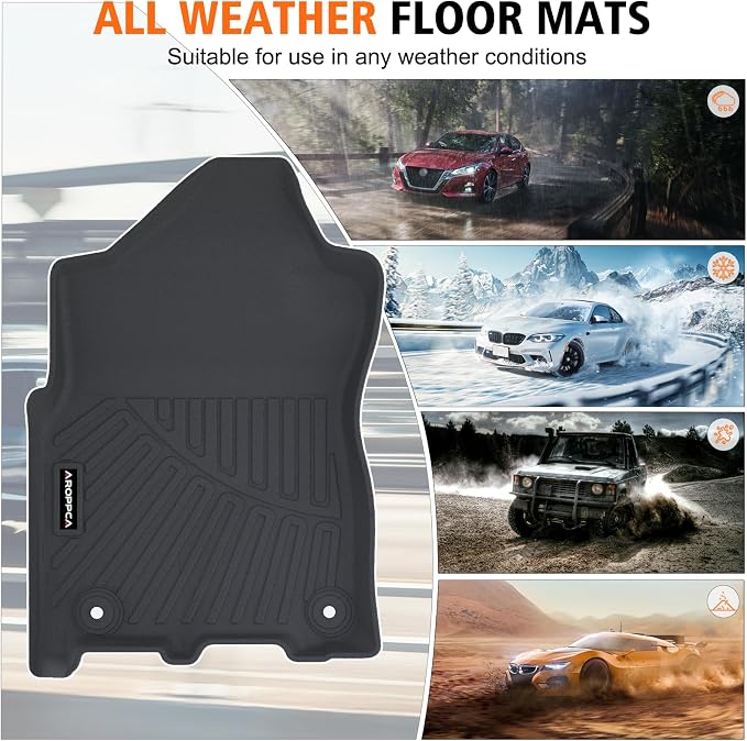 All Weather Car Floor Mats for 2019-2025 2026 Ram 2500/3500 Crew-Cab with Bucket Seat (Not for PTO KIT Models), TPE Rubber Floor Liners Anti-Slip Full Set Automotive Mats for 2024 Ram Accessories