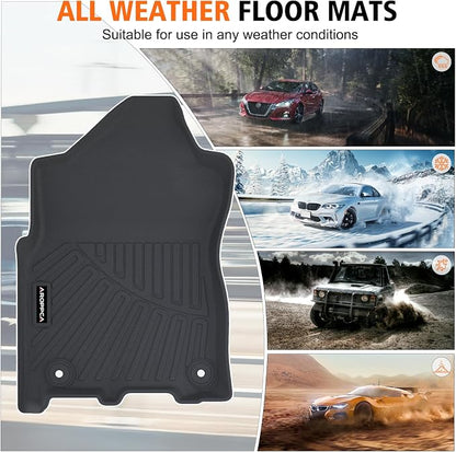 All Weather Car Floor Mats for 2019-2025 2026 Ram 2500/3500 Crew-Cab with Bucket Seat (Not for PTO KIT Models), TPE Rubber Floor Liners Anti-Slip Full Set Automotive Mats for 2024 Ram Accessories