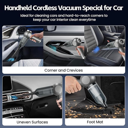 Portable Car Vacuum Cleaner High Power 17500Pa, Lightweight Mini Vacuum Cleaner, Hand Held Vacuum with LED 3-Speed Display, Multiple Attachments, Car Cleaning Kit Interior, Ideal Gift for Cars Owners