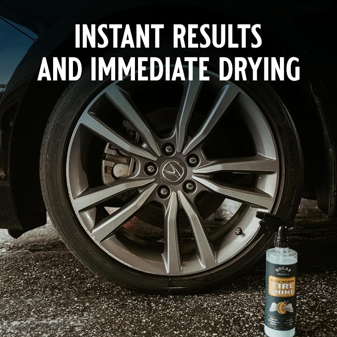 Blue Suede Tire Shine with Protect Shield Formula™ – Tire Dressing for Smooth Medium Shine & UV Protection, No Sling, Petroleum-Free, Dry-to-Touch
