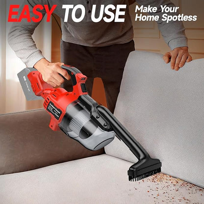 Cordless Vacuum Compatible with Milwaukee M18 Battery, Handheld Vacuum Cleaner for Home Pet Hair Car, 5-in-1 Portable Shop Vac with 2 Washable HEPA Filter, 4 Multi Nozzle (Battery Not Includ)