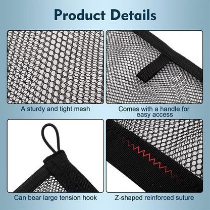 2 Pack Small Cargo Net Pocket Storage Mesh Netting Organizer with 8 PCS Mounting Screws for Car RV SUV Camper Boat 15.7 x 13.8 inches