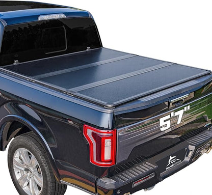 Hard Folding Truck Bed Tonneau Cover Compatiable with Dodge Ram 1500 Classic&New(2009-2026) 5.7 FT Short Box w/o Rambox, Tri Fold Style