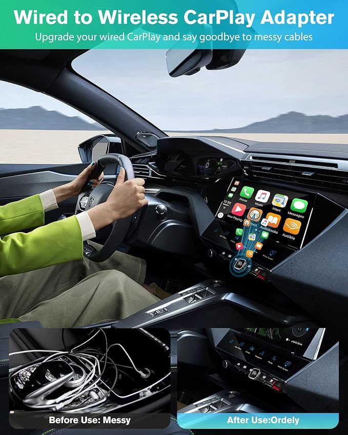 Ablink 2-in-1 Wireless Carplay Adapter for Android & iPhone,Plug & Play CarPlay Dongle Converts Wired to Wireless,Fast Auto-Connect US,No Delay,CarPlay Adapter for iPhone/Android with USB/USB-C Port