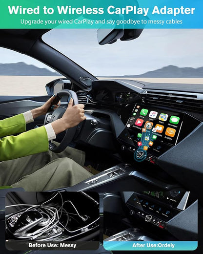 Ablink 2-in-1 Wireless Carplay Adapter for Android & iPhone,Plug & Play CarPlay Dongle Converts Wired to Wireless,Fast Auto-Connect US,No Delay,CarPlay Adapter for iPhone/Android with USB/USB-C Port