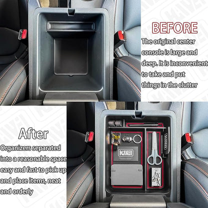 HGWEI Center Console Organizer Compatible with Honda Pilot 2023 2024 2025 2026 and Ridgeline/Passport 2024 2025 2026 Interior Accessories Insert Armrest Storage Box Tray, Red
