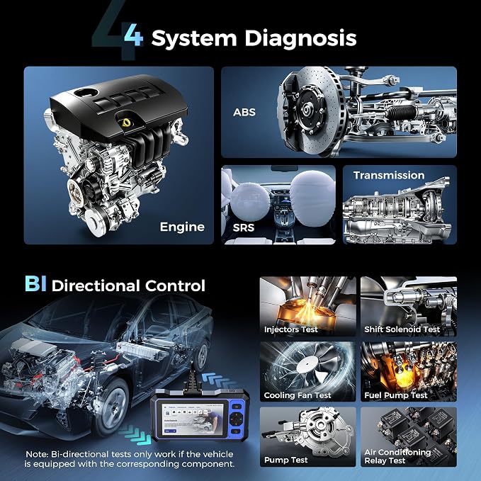 MUCAR 632 AI Bidirectional Scan Tool, 15 Reset Services ABS/ADBLUE/SRS/BMS/EPB/ETS/INJEC/Oil/SAS/TPMS OBD2 Diagnostic Scanner for 4 System, Active Test, AutoAuth, CANFD, AutoVIN, Lifetime Free Update