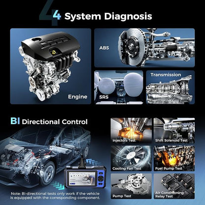 MUCAR 632 AI Bidirectional Scan Tool, 15 Reset Services ABS/ADBLUE/SRS/BMS/EPB/ETS/INJEC/Oil/SAS/TPMS OBD2 Diagnostic Scanner for 4 System, Active Test, AutoAuth, CANFD, AutoVIN, Lifetime Free Update
