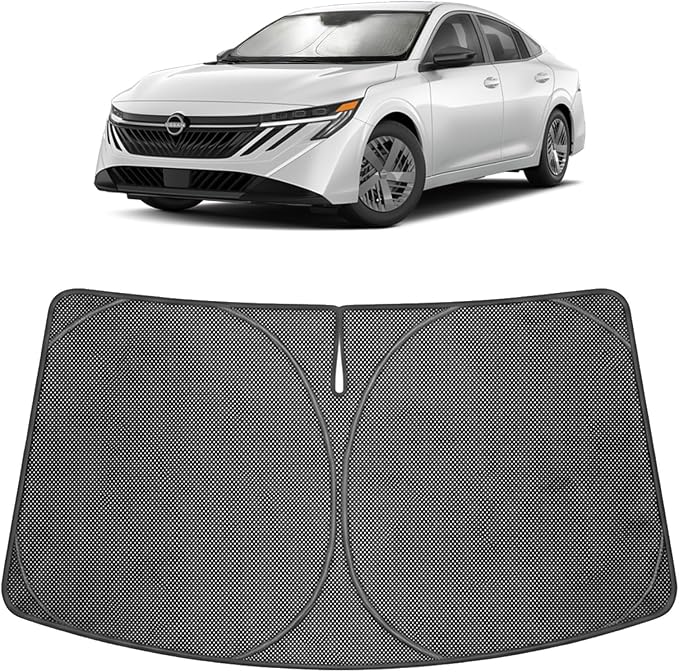 Proadsy Windshield Sun Shade Custom Fit Nissan Sentra 2020-2026 Ice Crystal Black Front Window Sunshade UV and Heat Blocker Foldable Visor Keeps Car Cooler for Summer Parking and Daily Use