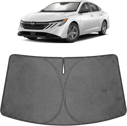 Proadsy Windshield Sun Shade Custom Fit Nissan Sentra 2020-2026 Ice Crystal Black Front Window Sunshade UV and Heat Blocker Foldable Visor Keeps Car Cooler for Summer Parking and Daily Use