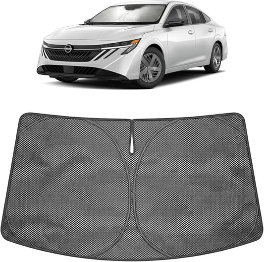 Proadsy Windshield Sun Shade Custom Fit Nissan Sentra 2020-2026 Ice Crystal Black Front Window Sunshade UV and Heat Blocker Foldable Visor Keeps Car Cooler for Summer Parking and Daily Use