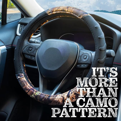 Mossy Oak Steering Wheel Cover with Comfort Grip; Heavy Duty 600D Oxford Material with Mossy Oak Break-up Country Camouflage; Fits All Large Trucks and SUVs with Steering Wheel Size 15.5" to 16"