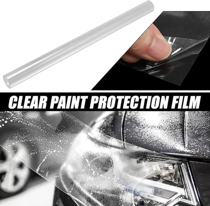 X AUTOHAUX Clear Vinyl Wrap Sheet Car Paint Protection Film Cover Decal Scratch Resistant Self Adhesive Sticker Universal 16"x39"
