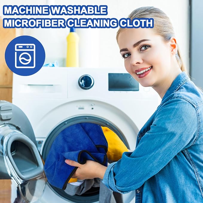 Tallew 40 Pcs Blue Microfiber Towels: 16"x16" Microfiber Drying Towels Bulk Micro Fiber Car Cleaning Cloth for Cars Drying Washing Polishing Cleaning Household Supplies