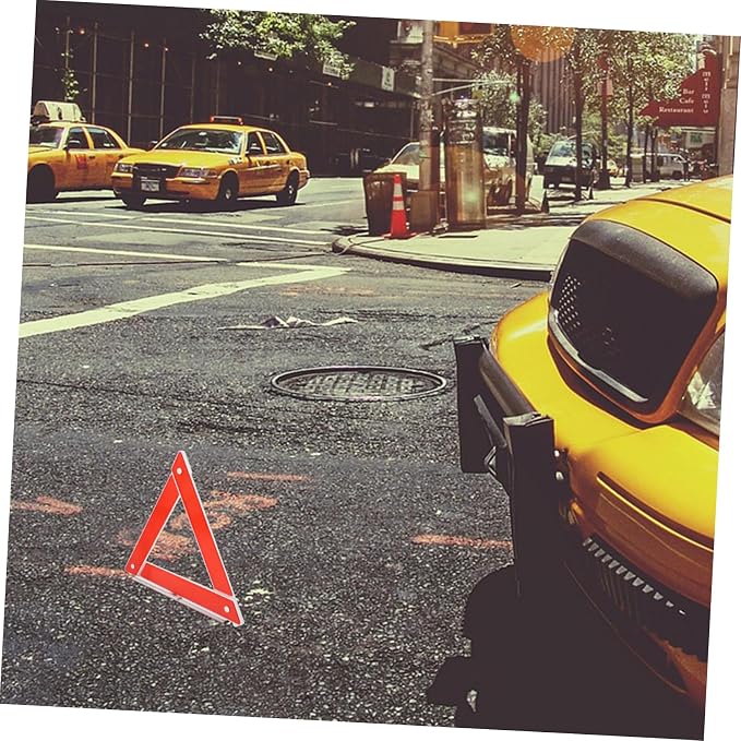 Warning Triangle Kit Reflective Safety Triangle for Vehicles Roadside Use Built to Essential for Car Breakdowns and Traffic Safety