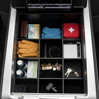 Vehicle OCD - Center Console Organizer for Ford F150 (2009-2014) (Floor Shift w/Bucket Seat Only)(Without USB, RCA, 12V in Front of Console) - Made in USA - SLX105