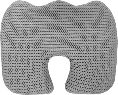 Gooo&Ma Car Seat Cushion & Office Chair Pad - Air Fiber Breathable U-Shape Cooling Cushion for Tailbone Comfort, Driving, Desk & Gaming, Ergonomic Washable Seat Pad with Non-Slip Base(Grey)