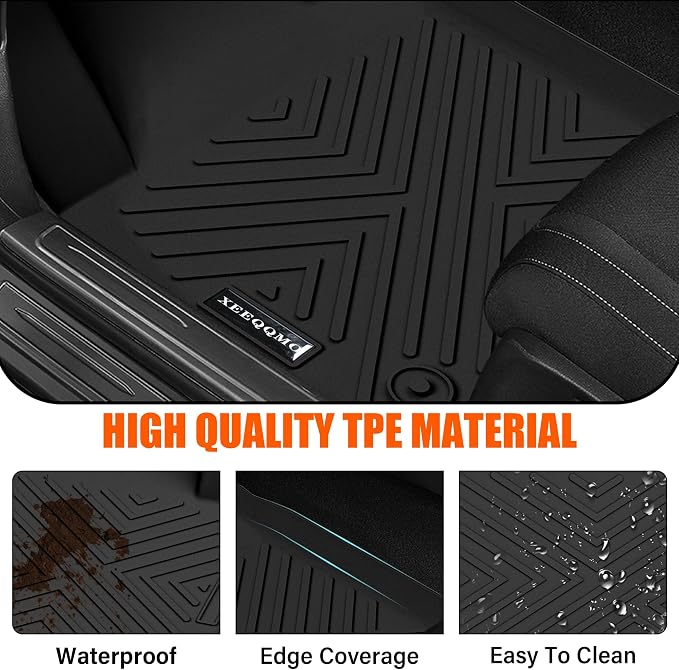 Floor Mats &Trunk Mat for 2018-2024 Chevrolet Equinox/GMC Terrain with Backrest Mat All Weather TPE Rubber Cargo Liner Back Seat Protector for 2024 Chevy Equinox Accessories