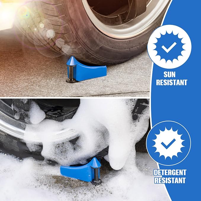 Dreyoo 4 Pcs Car Hose Guide, Tire Hose Roller for Car Washing, Detailing Tire Hoses Guide Preventing Pressure Washer Hoses Stuck Under The Wheels, Plastic Wash Tool to Avoid Snagging (Blue)