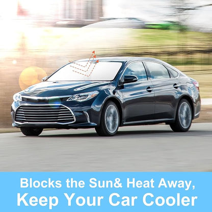 TINGLU Sun Shade for Toyota Avalon 2013-2018 Accessories Windshield Sun Shade Window Shade UV Rays Protection Sun Visor Cover with Steering Wheel Sunshade Storage Bag